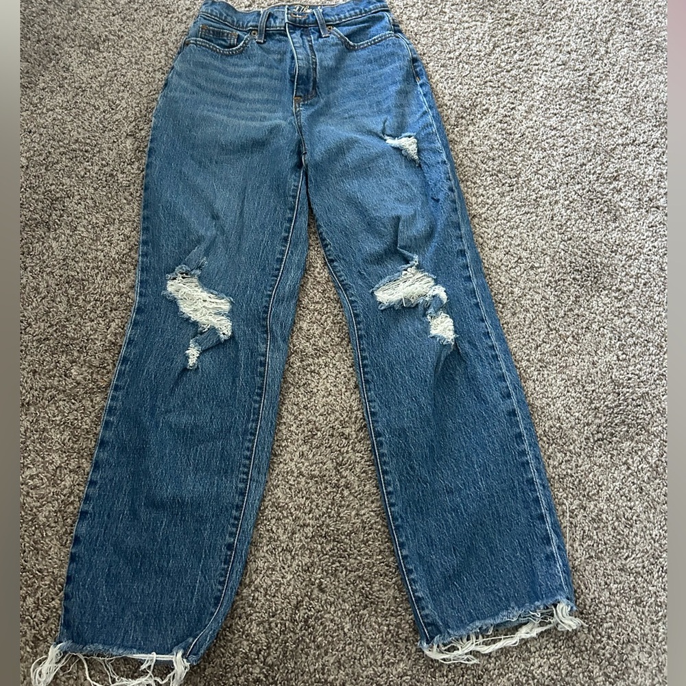 Dark Wash Ripped Jeans